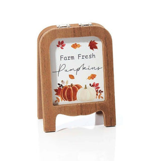 Pumpkin Mini Sandwich Board Plaque - Farm Fresh