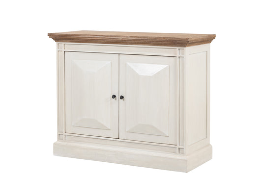 Devon 2 Door Chest - Rustic White /Oak Wash