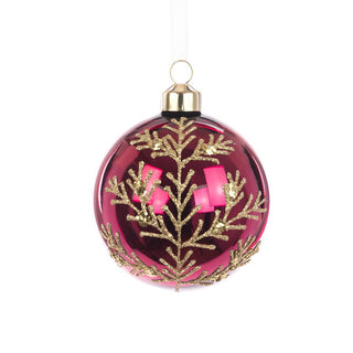 Glass Esther Plum/Gold Bauble Large