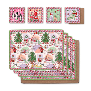 Xmas Ditsy 4Pk Placemat & Coasters