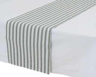 Sage Green Stripe Table Runner 1.5m