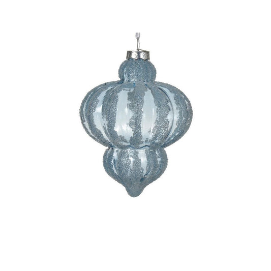 Ice Blue Bulb Beaded Bauble