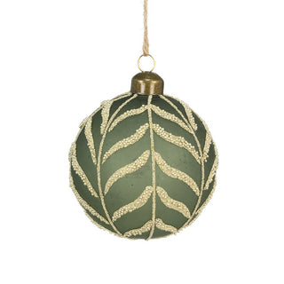 Glass Noa Bauble Green 8cm