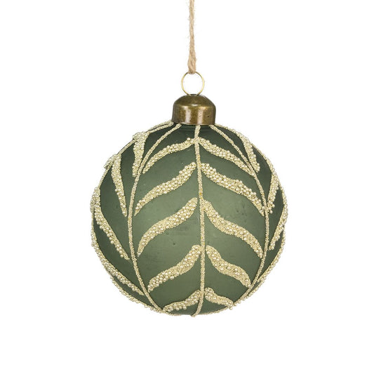 Glass Noa Bauble Green 8cm