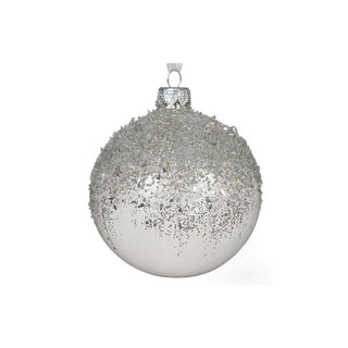 Transparent with Silver Glitter Top Down Bauble