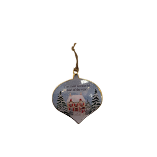 Most Wonderful Time of The Year Metal Heart Tree Decoration