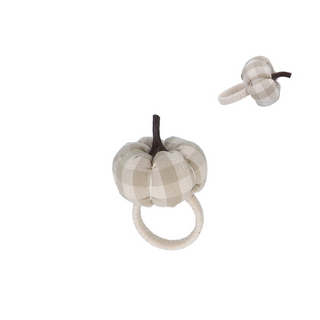 Soft Grey Fabric Pumpkin Napkin Ring