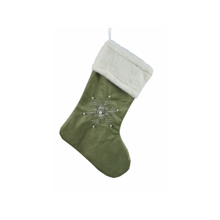 Light Green Snowflake Stocking