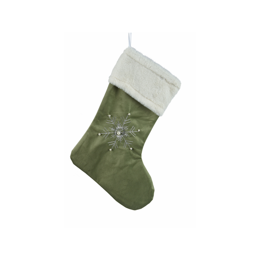Light Green Snowflake Stocking