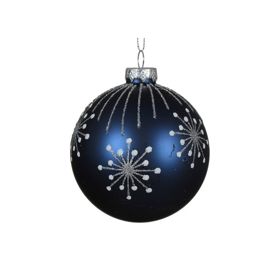 Matt Night Blue Starburst Firework Bauble