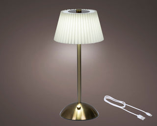 LED Rechargeable Table Lamp with Fluted Shade