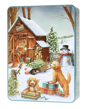 Embossed Cockapoo Wheelbarrow Tin 300g