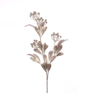 Metallic Berry Leaf Spray 70cm