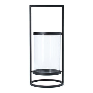 Black Metal & Glass Large Lantern