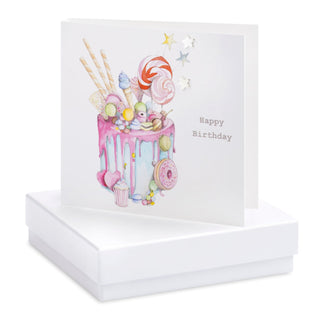 Boxed Truly Scrumptious Birthday Cake Earring Card