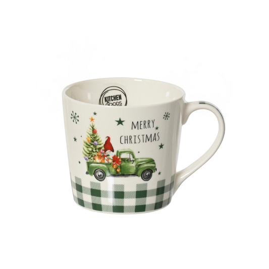 Green Truck with Gingham Mug