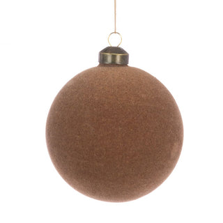 Glass Beige Velvet Bauble 10cm