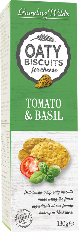 Cheddar Tom & Basil Oaty Bisc 130g