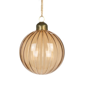 Glass Cora Beige Bauble 8cm