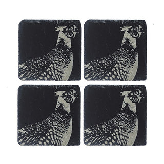 Etched Pheasant Coasters - Set of 4