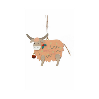Highland Cow Wooden Hanging Decoration