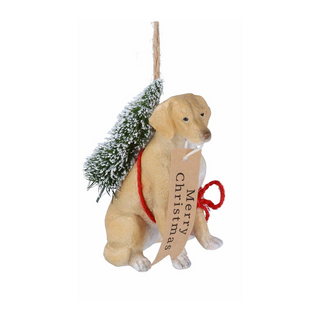 Golden Labrador Merry Christmas Tree Decoration