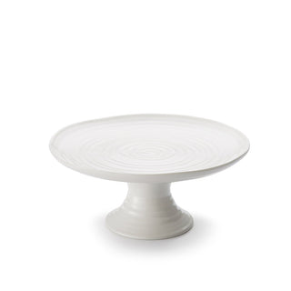 Small Footed Cake Plate White