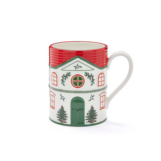 Christmas Tree Village Red Mug