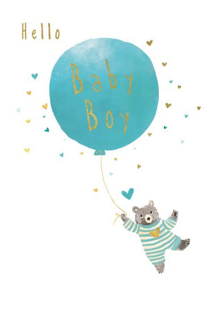 Hello Baby Boy Balloon Card