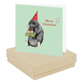 Christmas Mole Boxed Silver Earring Card