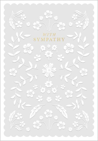 With Sympathy Grey Floral Card