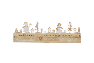 Wooden Avent Calender with Snowman Scene