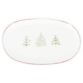 Scandi Trees Stoneware Oval Plate