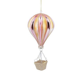 Pink & Gold Glass Hot Air Balloon Decoration