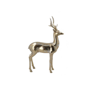 Metallic Gold Resin Stag Ornament Stand Tall