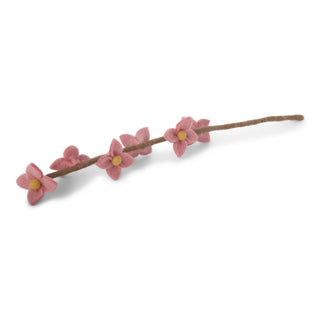 Felt Flowers on Stalk - Dusky Red