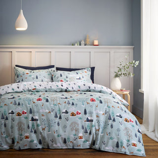 Brushed Winter Scene Single Duvet Set