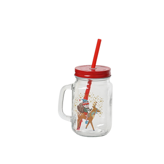 Elf & Reindeer Drinking Jar