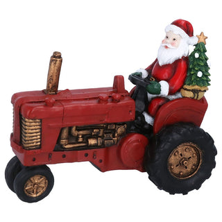 Resin Santa on Tractor Ornament