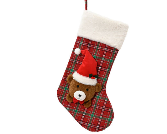 Tartan with Brown Bear Stocking