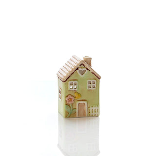 Ceramic Green House Tea Light Holder Sml