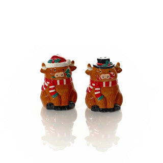 Christmas Highland Cow Salt & Pepper Set