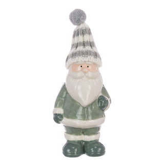 Ceramic Santa with Knitted Hat Ornament
