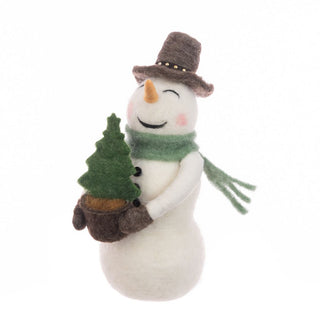 Felt Snowman With Tree Ornament