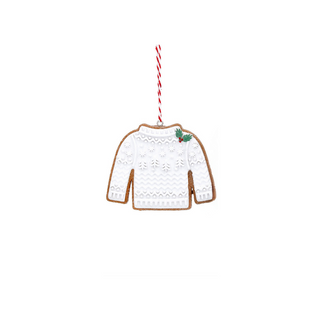 Resin White Gingerbread Jumper Hanging Decoration