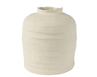 Ivory Stoneware Vase - 25.5cm