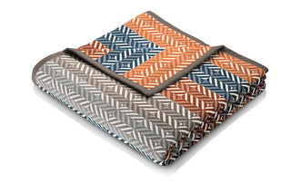 Cotton Rich Diamond Stripe Burnt Orange Throw