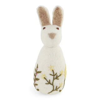 Big Bunny With Flower Embroidery - White