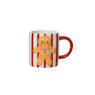 Gingerbread Man Striped Mug