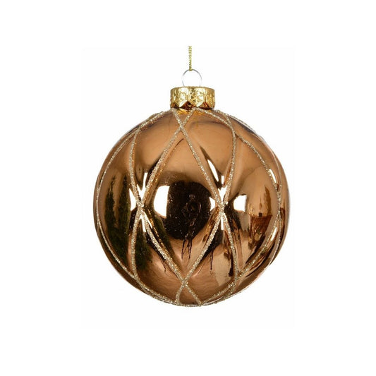 Shiny Bronze with Gold Trellis Bauble